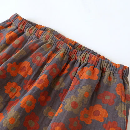 Floral Cotton Gauze Soft Pajama Shorts - image 1