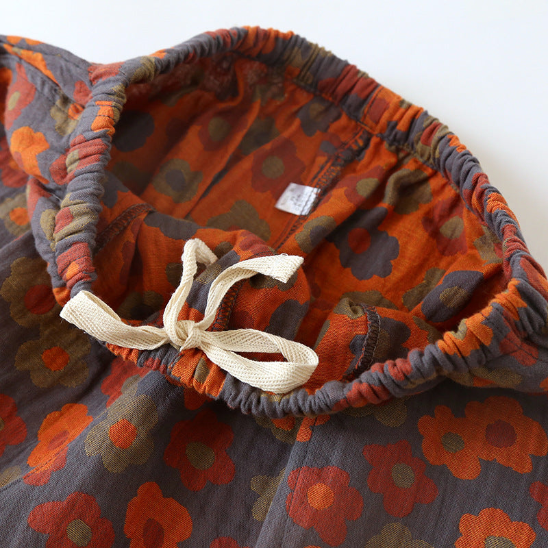 Floral Cotton Gauze Soft Pajama Shorts - image 2