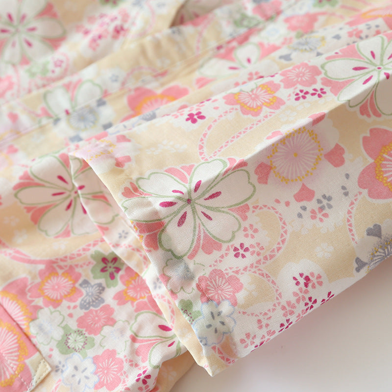 Floral Cotton Gauze Kimono Loungewear Set - image 3