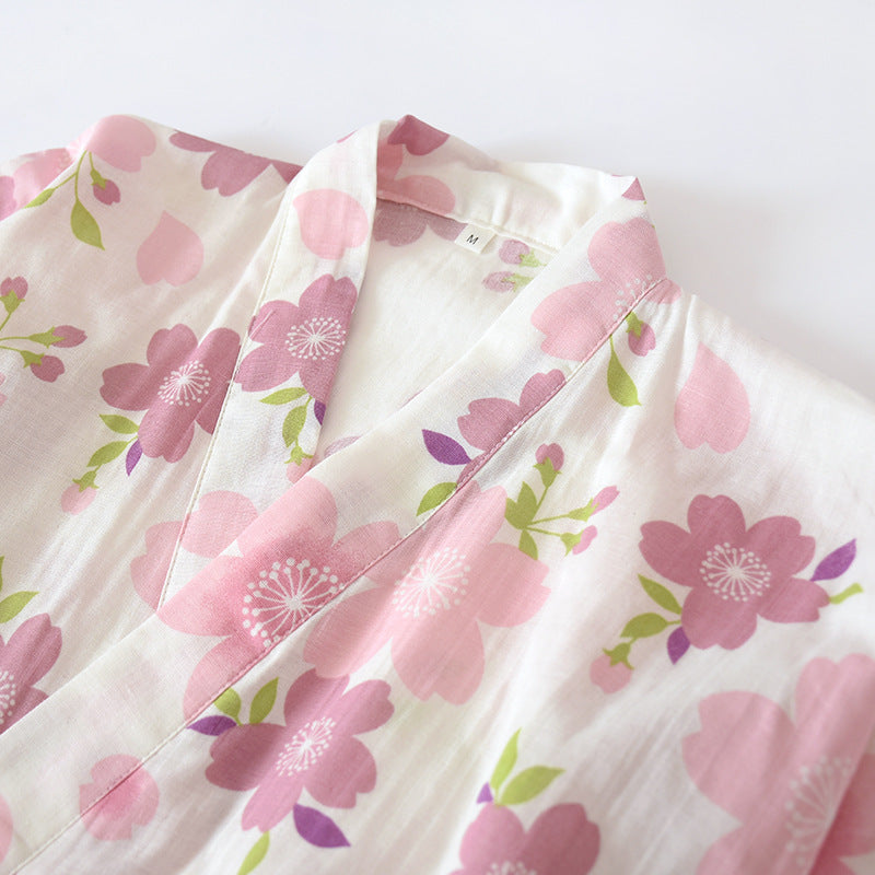 Cherry Blossom Cotton Gauze Pajama Set - image 2