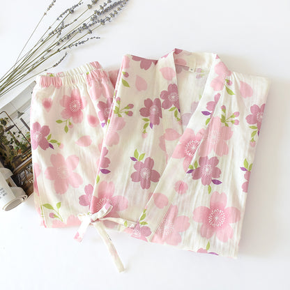 Cherry Blossom Cotton Gauze Pajama Set - image 1