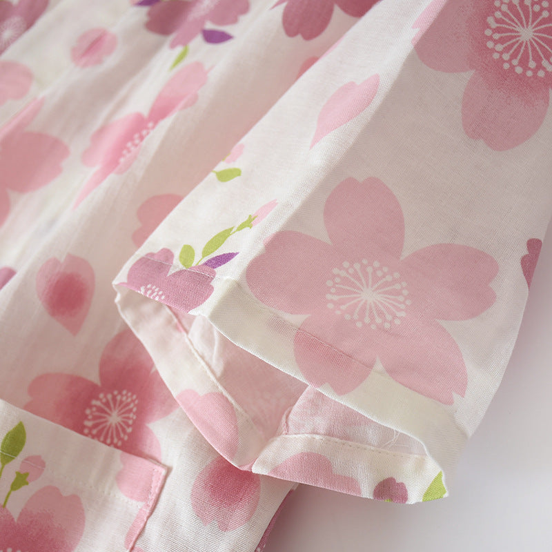 Cherry Blossom Cotton Gauze Pajama Set - image 4