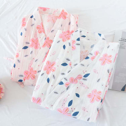 Floral Double Layer Cotton Gauze Nightdress - image 1