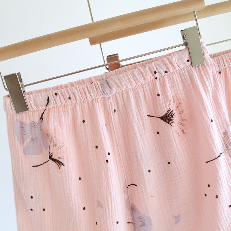 Ginkgo Leaf Cotton Gauze Pajama Set(3PCS) - image 6