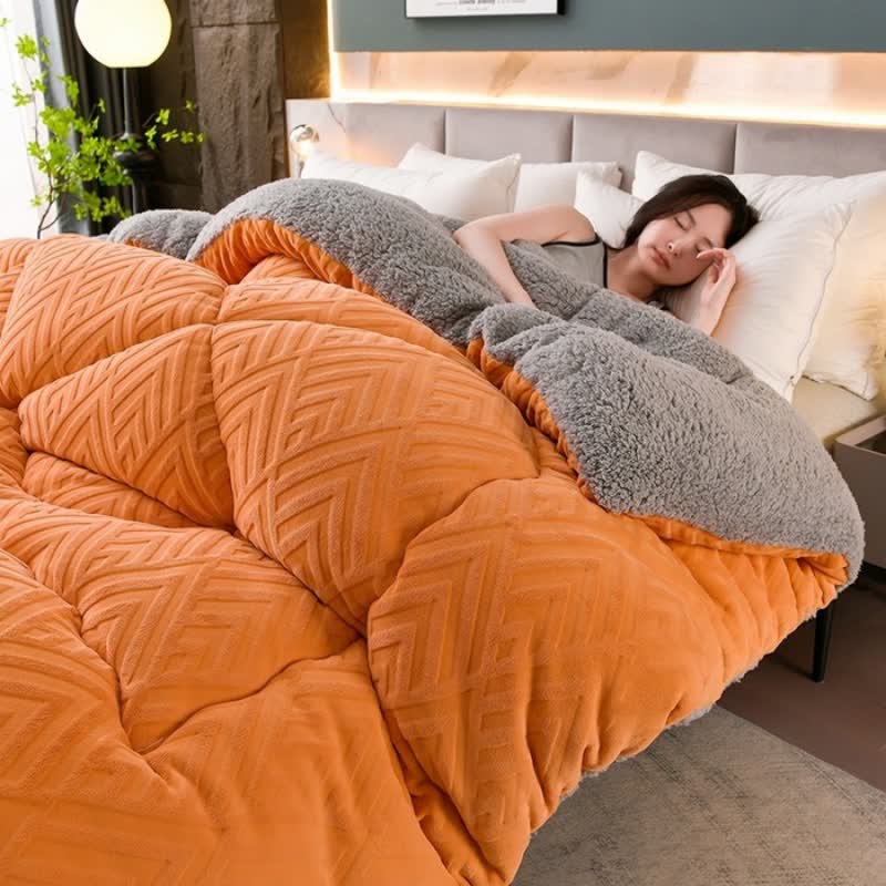 Thick Sherpa Winter Blanket with Quilt Core - image 1