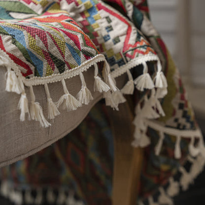 Colorful Geometric Tassel Semi-shading Curtain - image 3