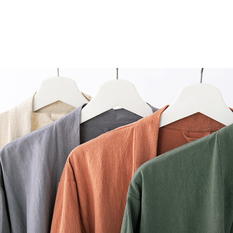 Ownkoti Soft V-Neck Bathrobe Sleepwear with Pockets - image 2