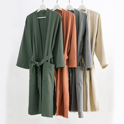 Ownkoti Soft V-Neck Bathrobe Sleepwear with Pockets - image 1
