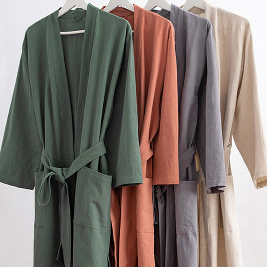 Ownkoti Soft V-Neck Bathrobe Sleepwear with Pockets - image 0