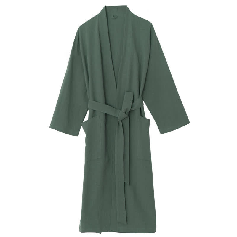 Ownkoti Soft V-Neck Bathrobe Sleepwear with Pockets - image 15
