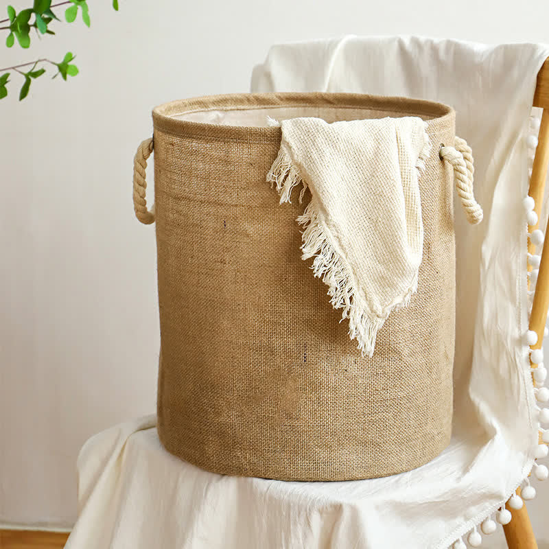 Cotton Linen Waterproof Foldable Laundry Basket - image 0