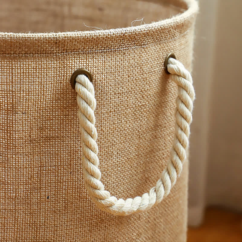 Cotton Linen Waterproof Foldable Laundry Basket - image 4