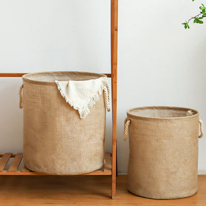 Cotton Linen Waterproof Foldable Laundry Basket - image 2