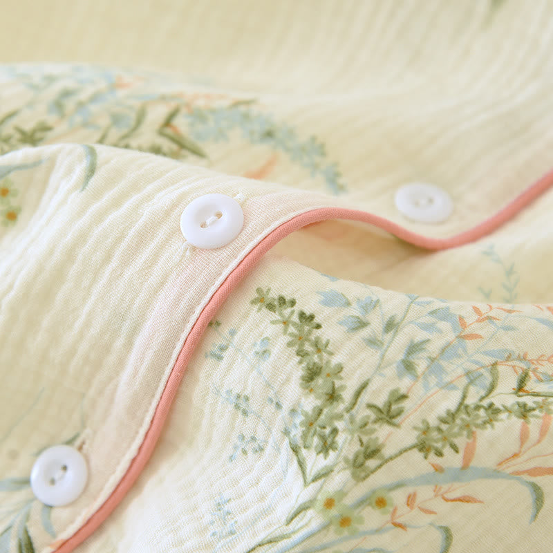 Pure Cotton Rural Lapel Loungewear Set - image 4