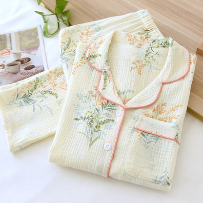 Pure Cotton Rural Lapel Loungewear Set - image 2