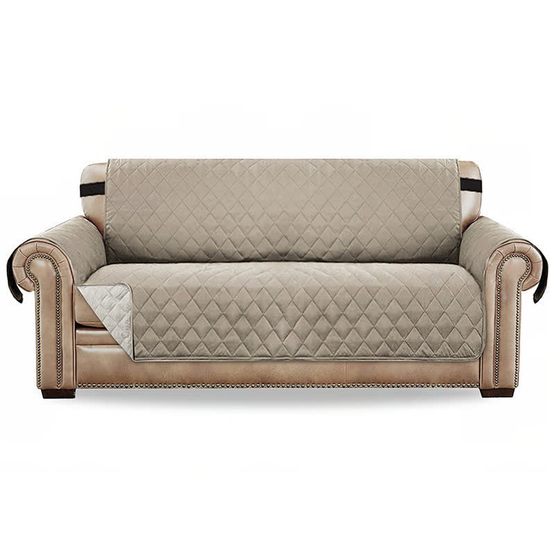 Waterproof Couch Cover with Elastic Straps - Khaki - Oversize Recliner: Widths UP to 30" - image 3