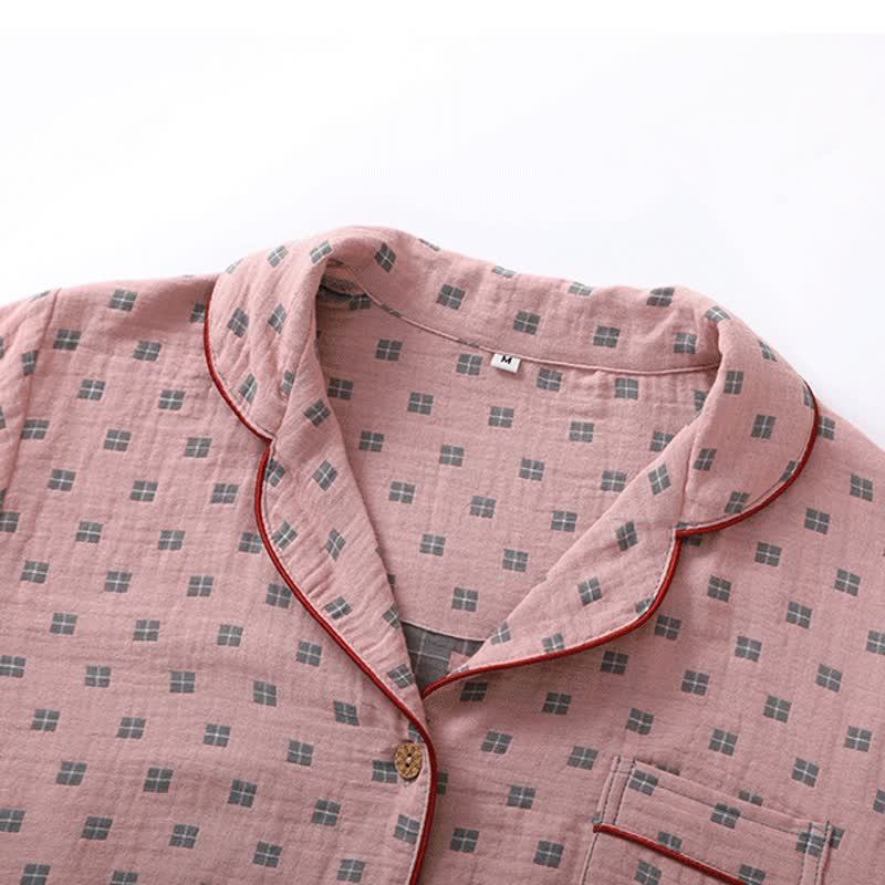 Checkered Jacquard Cotton Loungewear Set - image 5