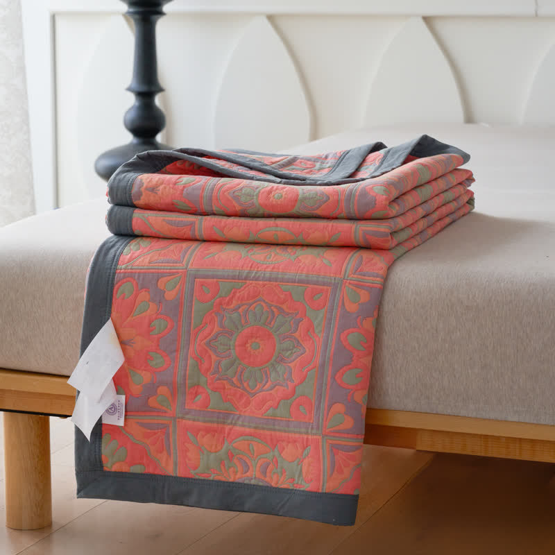 Luxious Jacquard Floral Cotton Gauze Quilt - image 8