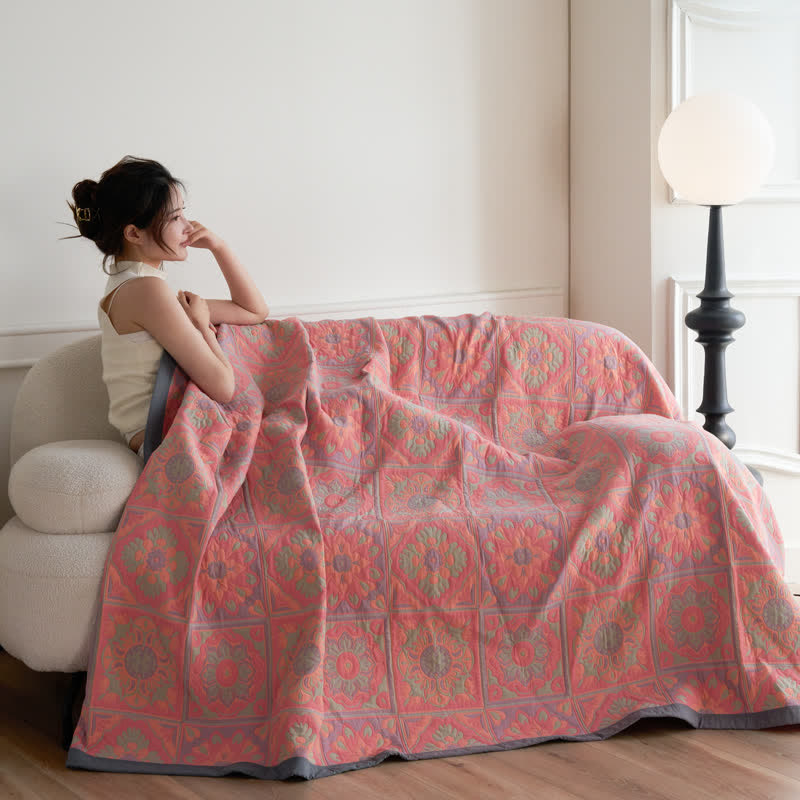 Luxious Jacquard Floral Cotton Gauze Quilt - image 3