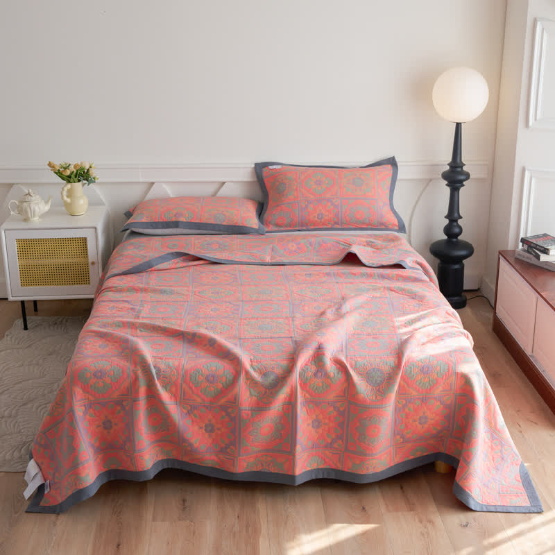 Luxious Jacquard Floral Cotton Gauze Quilt - image 1