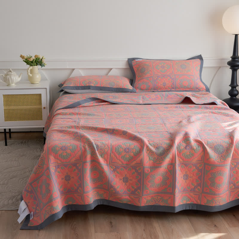 Luxious Jacquard Floral Cotton Gauze Quilt - image 2