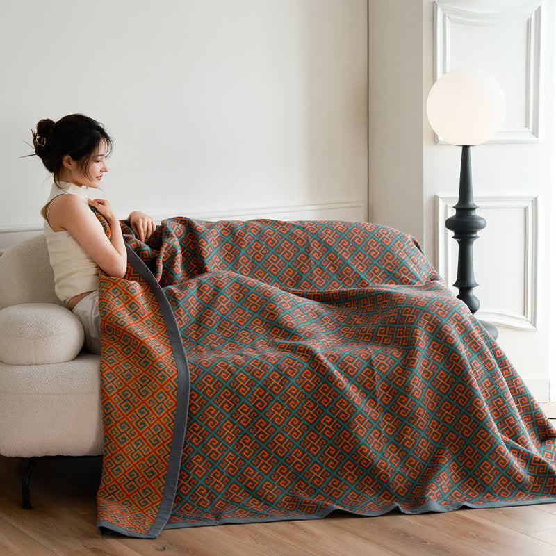 Vintage Three Layers Gauze Cotton Quilt - image 4