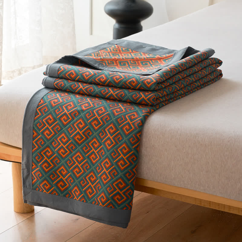 Vintage Three Layers Gauze Cotton Quilt - image 8