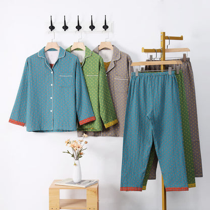 Checkered Jacquard Cotton Loungewear Set - image 0