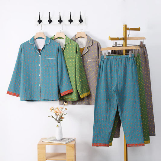 Checkered Jacquard Cotton Loungewear Set - image 0