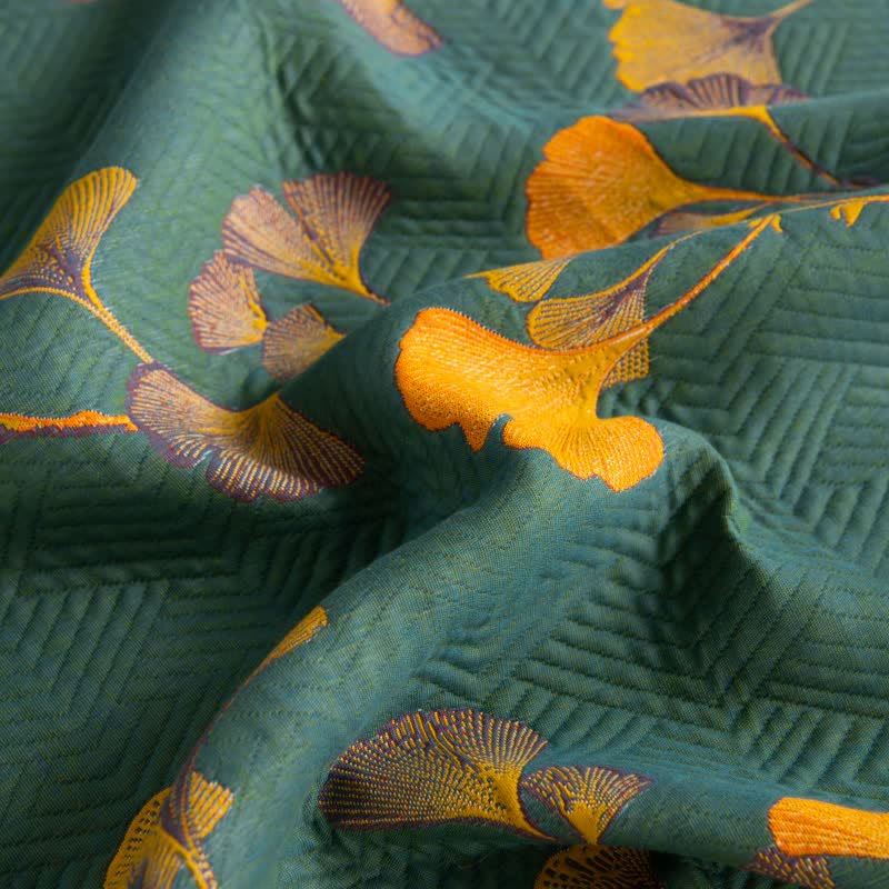 Luxurious Cotton Gauze Ginkgo Leaf Quilt - image 6