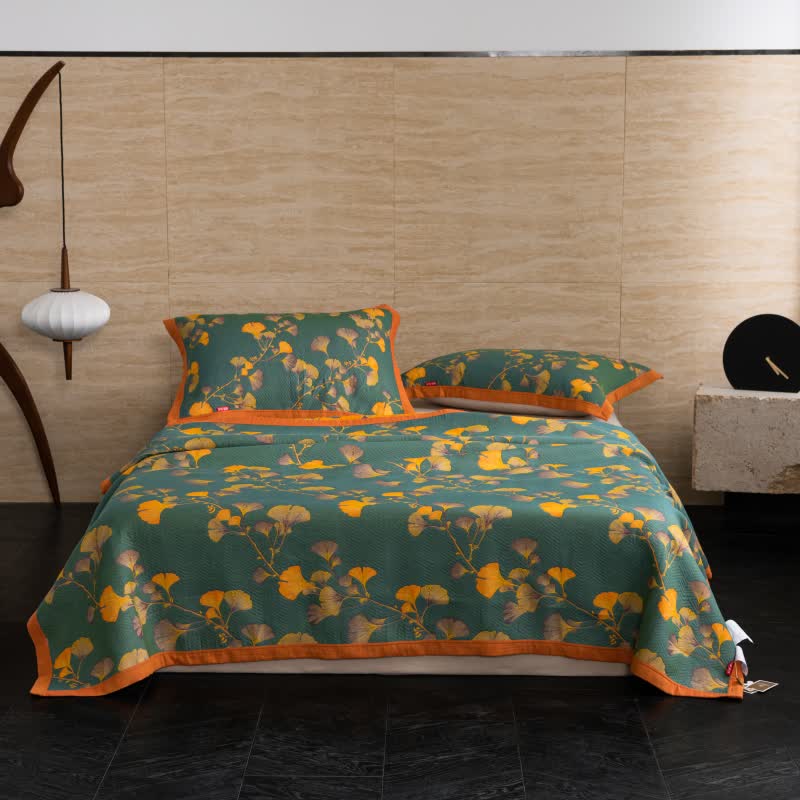 Luxurious Cotton Gauze Ginkgo Leaf Quilt - image 5