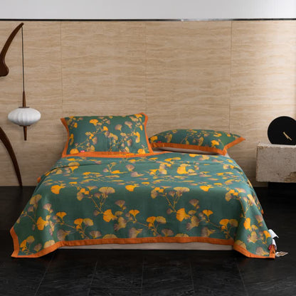 Luxurious Cotton Gauze Ginkgo Leaf Quilt - image 5