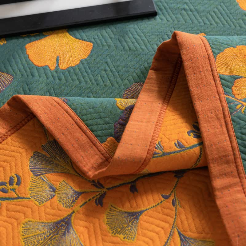 Luxurious Cotton Gauze Ginkgo Leaf Quilt - image 7