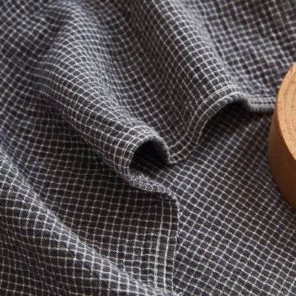 Solid Grid Print Cotton Reversible Quilt - image 3