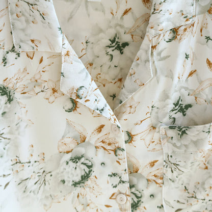 Rural Style Satin Lapel Nightwear Set - image 5