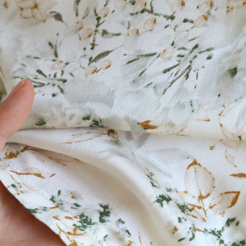 Rural Style Satin Lapel Nightwear Set - image 8