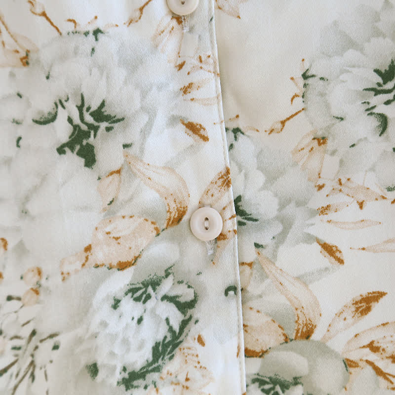 Rural Style Satin Lapel Nightwear Set - image 6