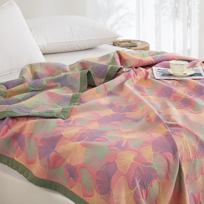 Ginkgo Leaf Three Layers Cotton Gauze Quilt - image 13