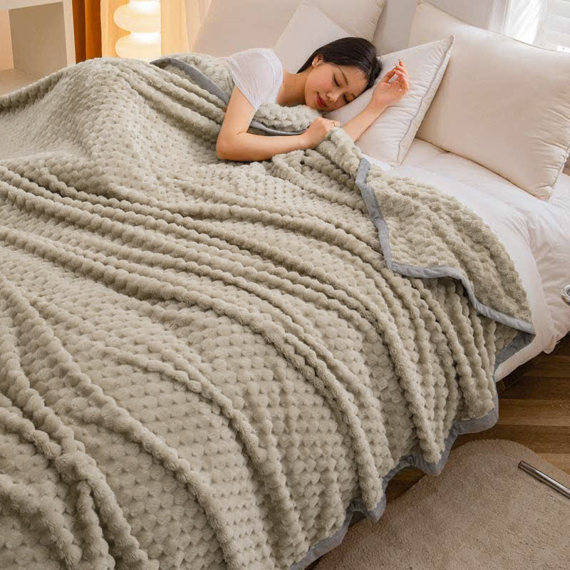 Solid Color Soft Velvet Reversible Blanket - Camel - Queen - image 16