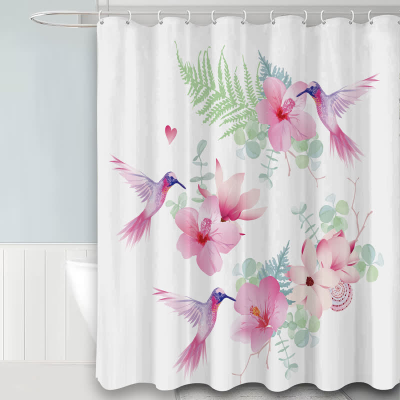 Pastoral Bird & Flower Water-proof Shower Curtain - image 3