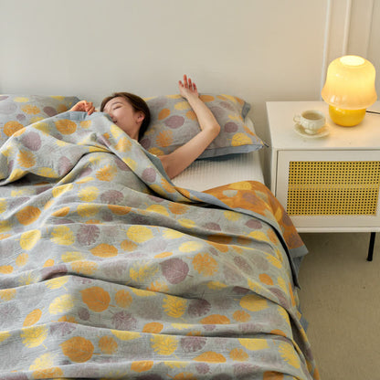 Cotton Gauze Jacquard Leaf Reversible Quilt - image 4