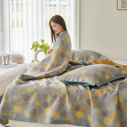 Cotton Gauze Jacquard Leaf Reversible Quilt - image 11