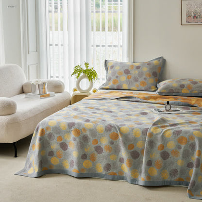 Cotton Gauze Jacquard Leaf Reversible Quilt - image 9