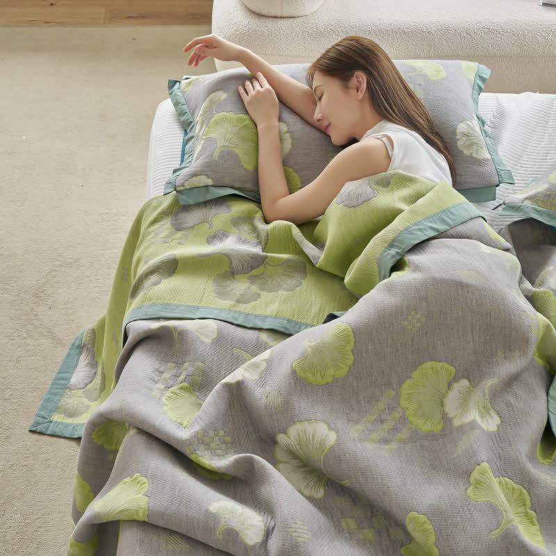 Fresh Style Ginkgo Leaf Pure Cotton Quilt - image 5