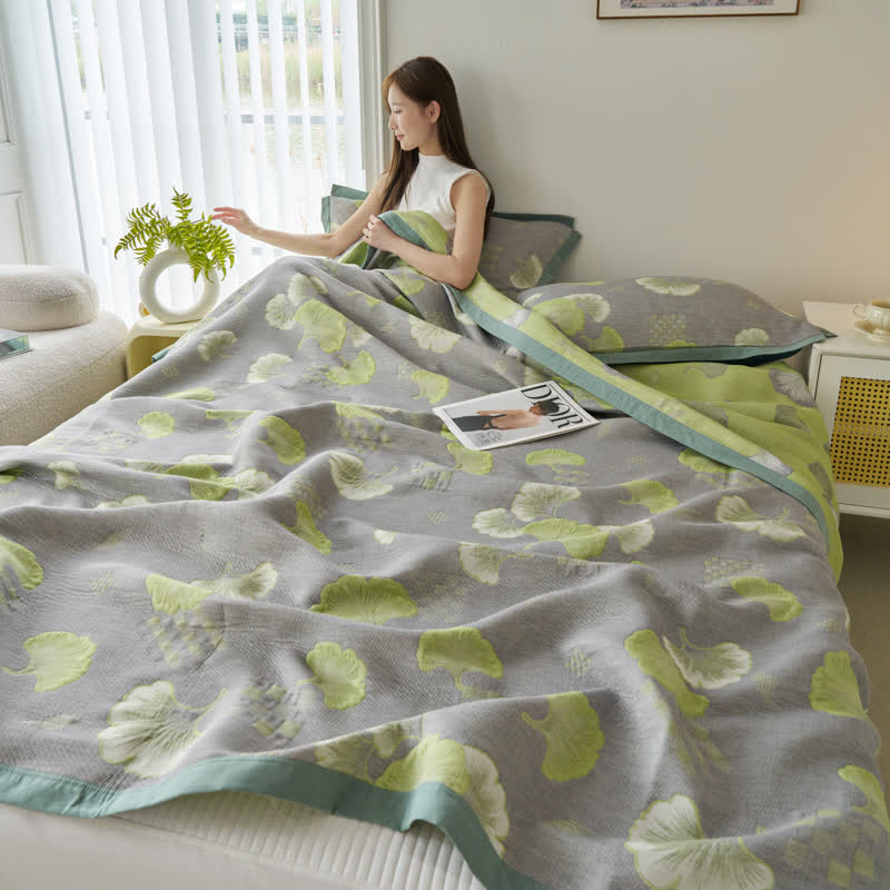 Fresh Style Ginkgo Leaf Pure Cotton Quilt - image 3