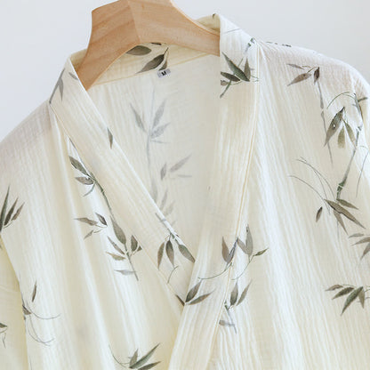 Pure Cotton Bamboo Print Comfy Bathrobe - image 1