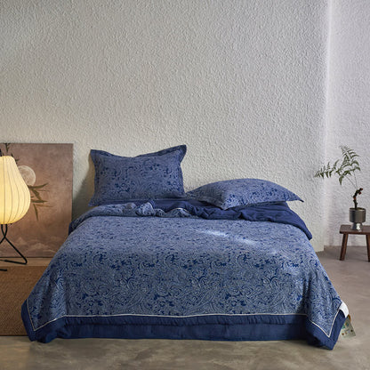 Dark Blue Retro Cotton Gauze Bedding Collection - Bedding Set - King - image 2