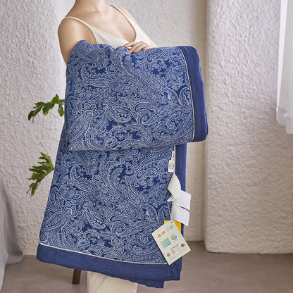 Dark Blue Retro Cotton Gauze Bedding Collection - image 4