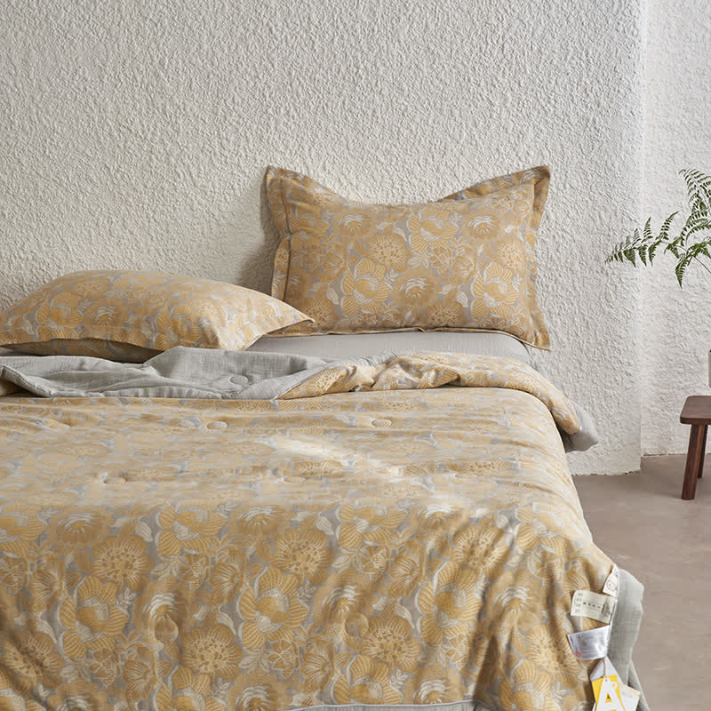 Neutral Floral Cotton Gauze Bedding Collection - image 2