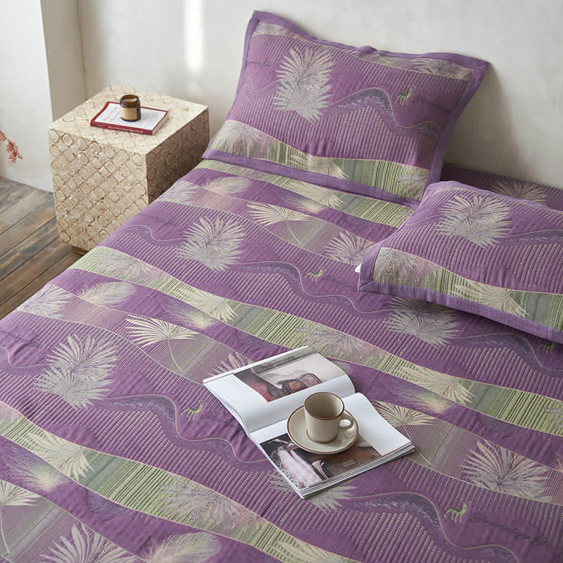 Double Layers Gauze Retro Leaf Comfy Quilt - image 5